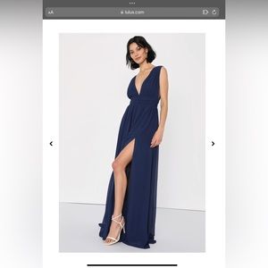 Lulu’s Heavenly Hues Gown - Navy, Size Small